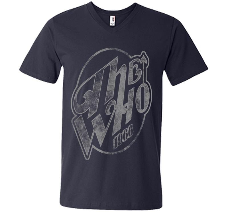 Inktee Store - The Who Official Vintage Faded Logo 1966 V-Neck T-Shirt Image