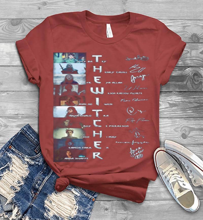 Inktee Store - The Witcher Characters Signature Mens T-Shirt Image