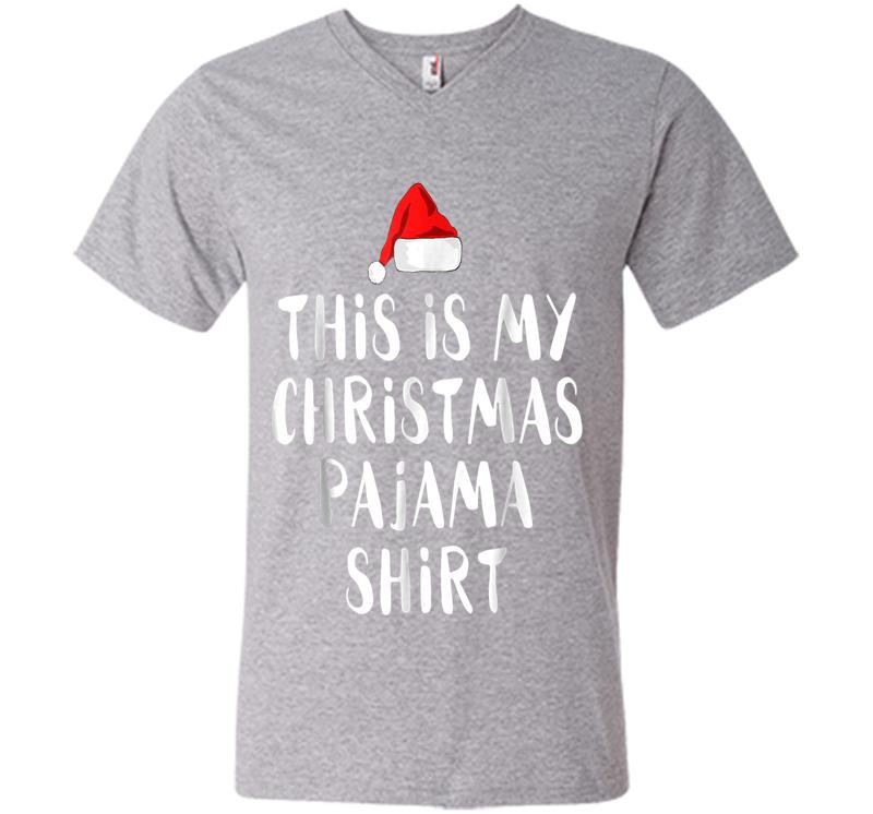 Inktee Store - This Is My Christmas Pajama Funny Christmas V-Neck T-Shirt Image