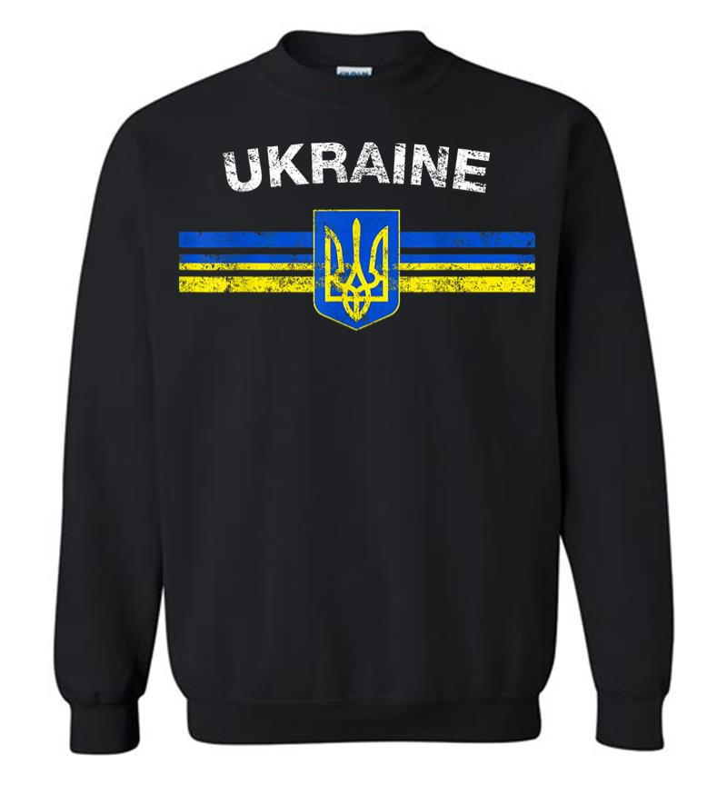 Ukraine Flag Emblem Lovers Always Stay Strong Retro Design Sweatshirt