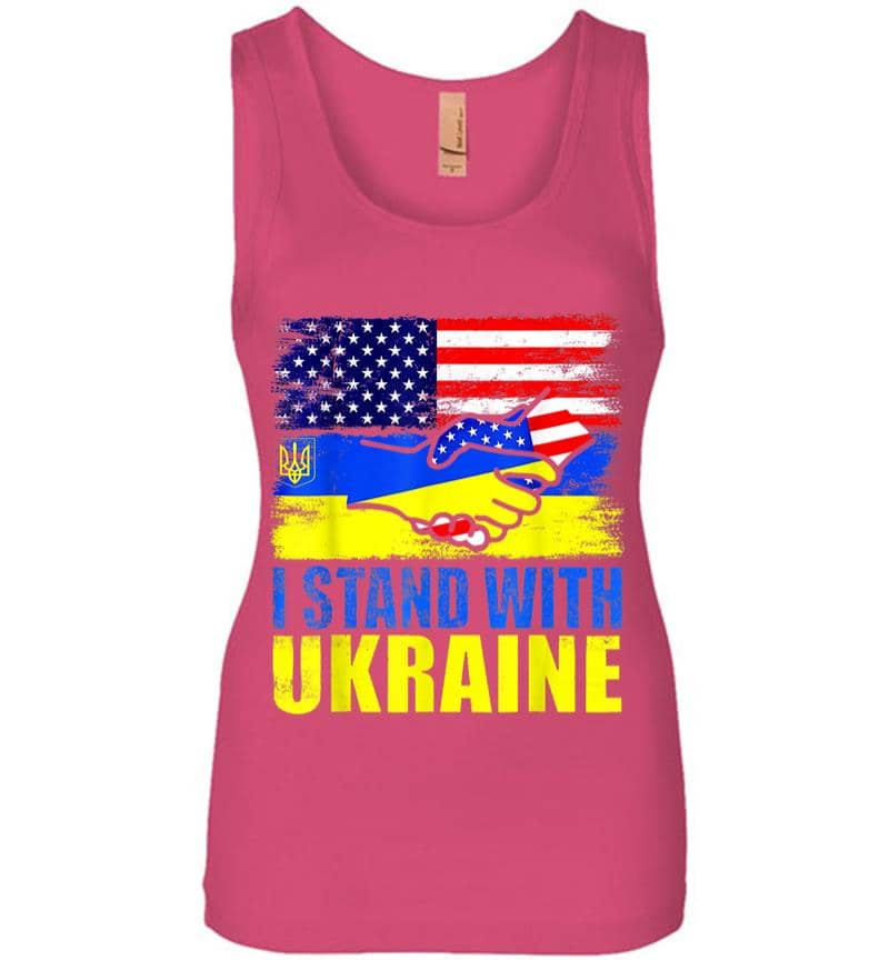 Inktee Store - Ukraine I Stand With Ukraine Ukrainian Flag Support Women Jersey Tank Top Image
