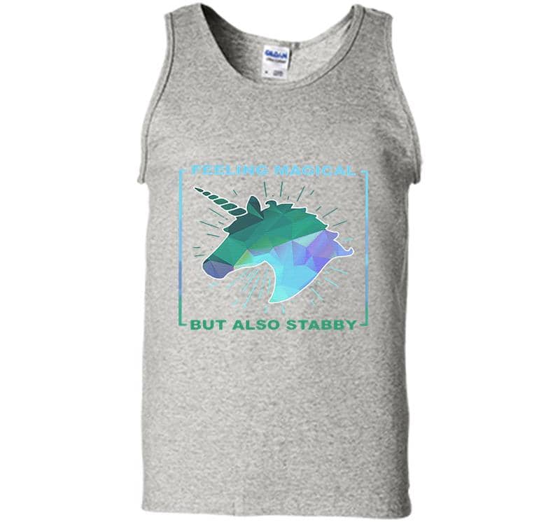 Unicorn Feeling Magical But Also Stabby Mens Tank Top