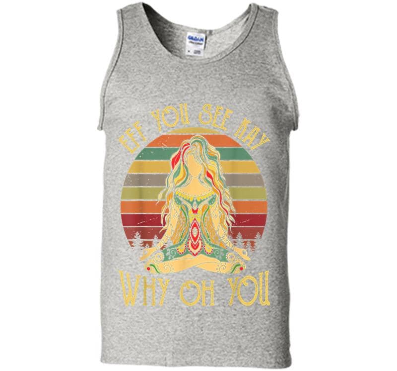 Vintage Eff You See Kay Why Oh You Tattooed Skeleton Yoga Mens Tank Top
