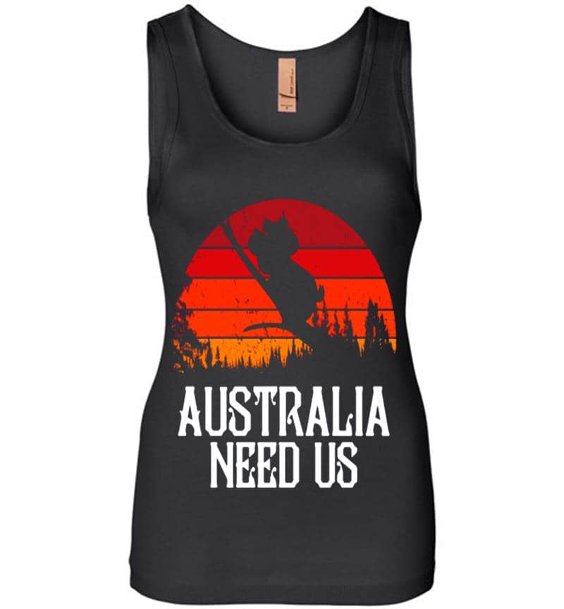 Vintage Koala Pray Of Australia Need Us Womens Jersey Tank Top