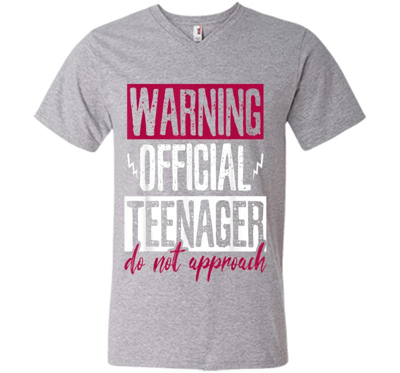 Inktee Store - Warning Official Nager 13 Years Old V-Neck T-Shirt Image