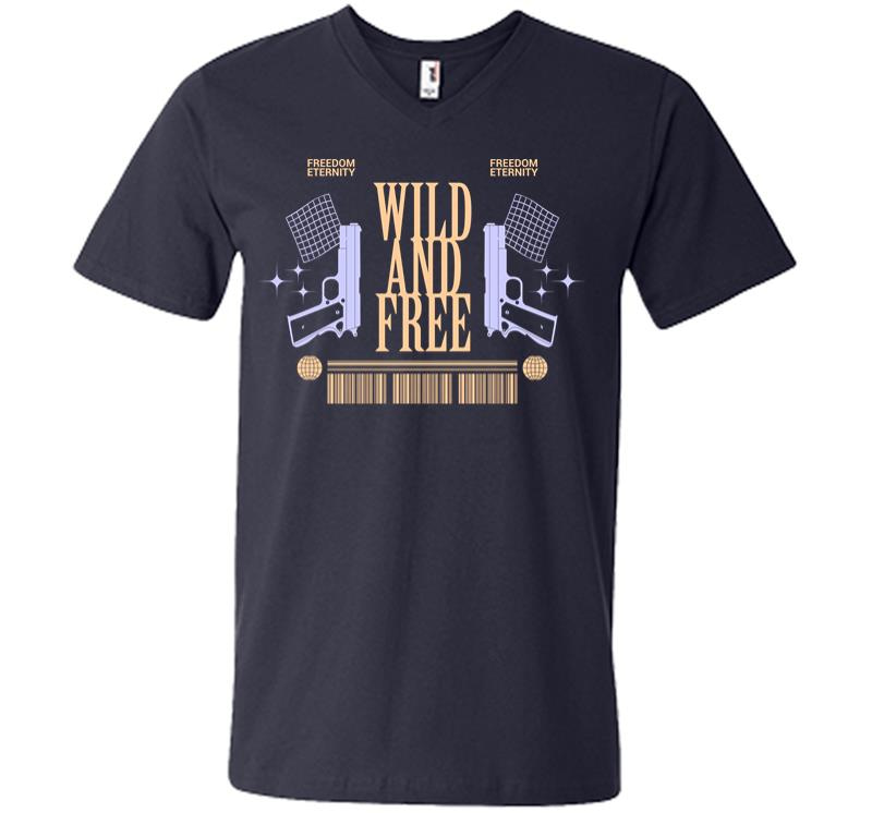 Inktee Store - Wild And Free V-Neck T-Shirt Image