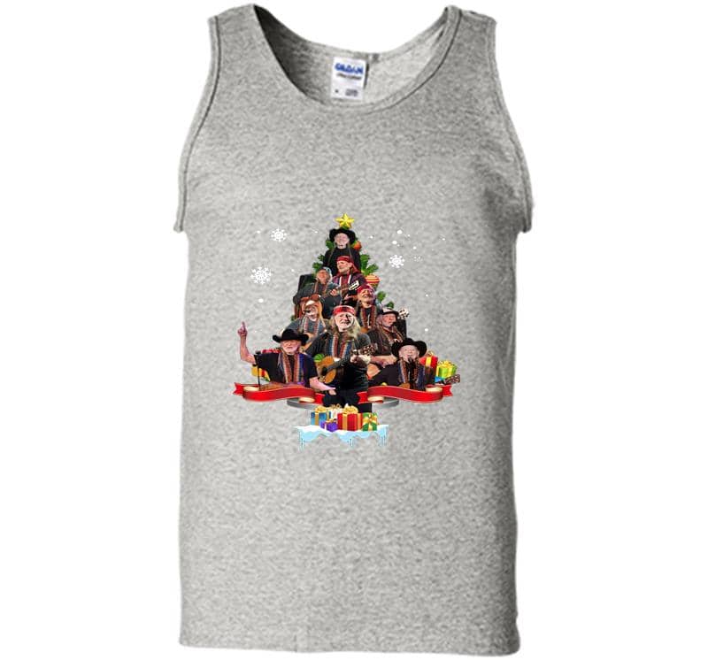Willie Nelson Christmas Tree Mens Tank Top
