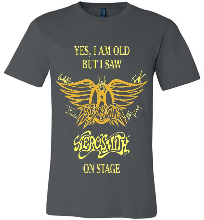 Yes I Am Old But I Saw Aerosmith Rock N Roll Band On Stage Premium T-Shirt