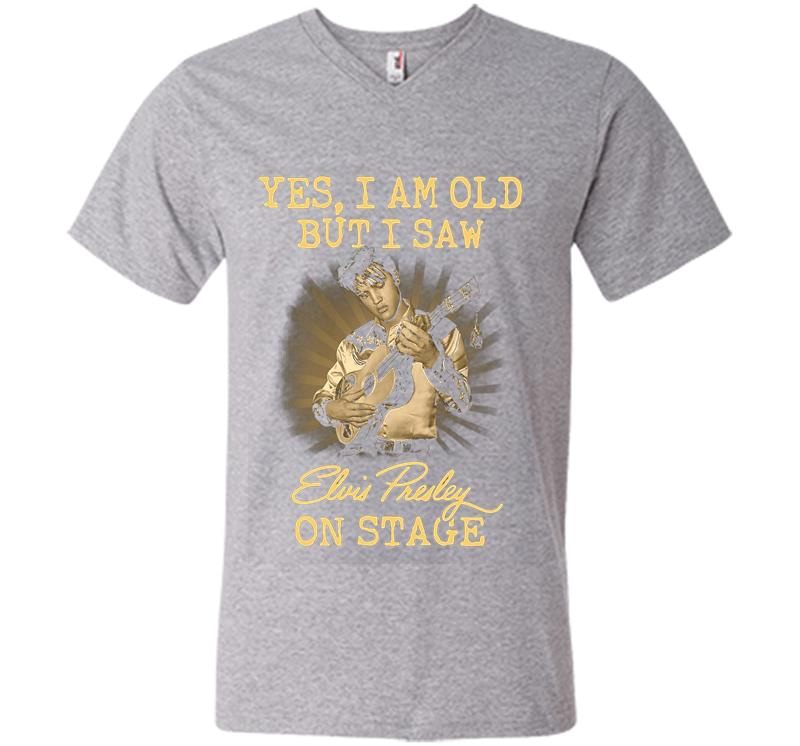 Inktee Store - Yes I Am Old But I Saw Elvis Presley On Stage V-Neck T-Shirt Image