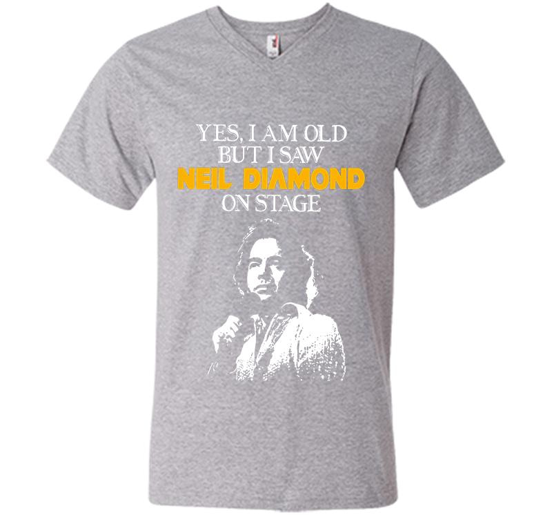 Inktee Store - Yes I Am Old But I Saw Neil Diamond On Stage V-Neck T-Shirt Image