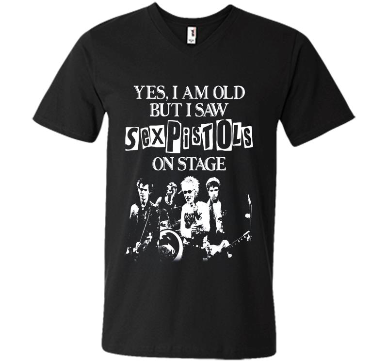 Yes I Am Old But I Saw Sex Pistols Punk Rock On Stage V-Neck T-Shirt