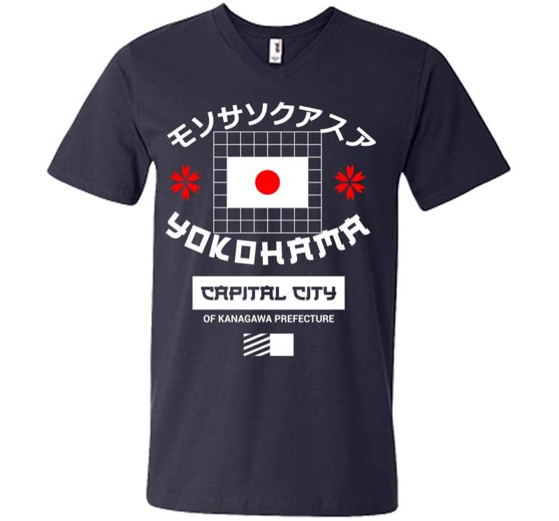 Inktee Store - Yokohama Capital City V-Neck T-Shirt Image
