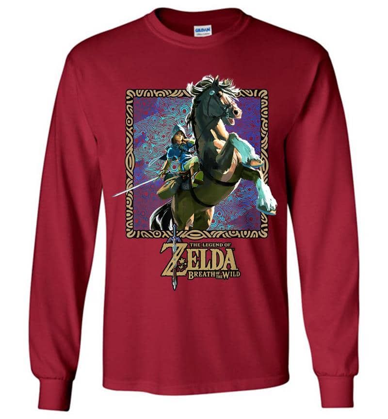 Inktee Store - Zelda Breath Of The Wild Patterned Poster Long Sleeve T-Shirt Image