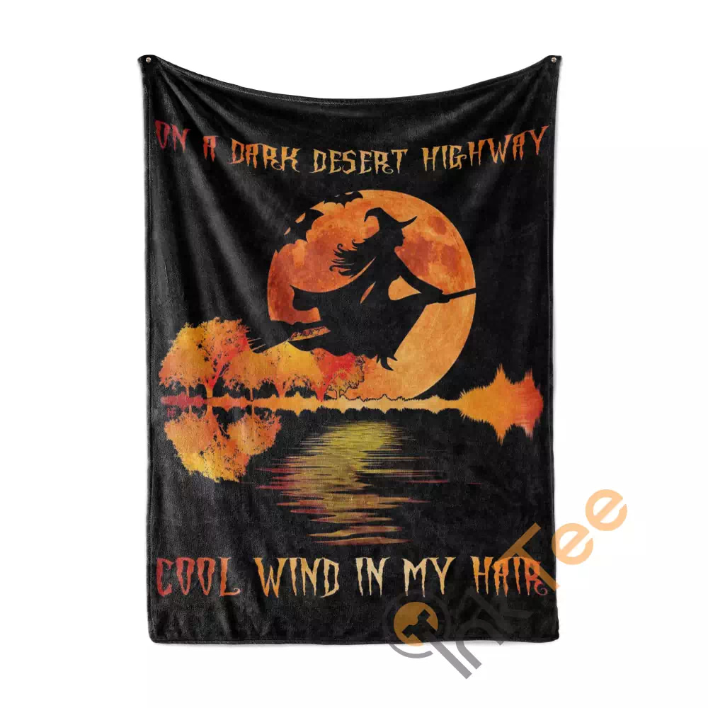A Witch On A Dark Desert Highway N358 Fleece Blanket