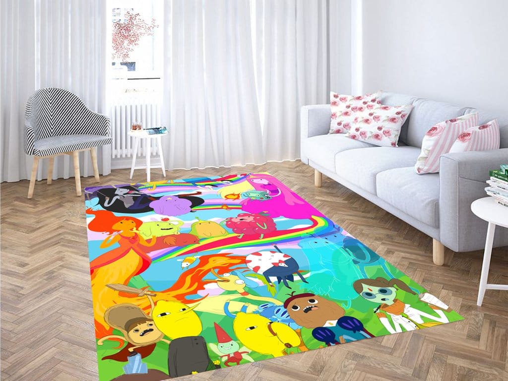 Adventure Time Collage Character Living Room Modern Carpet Rug