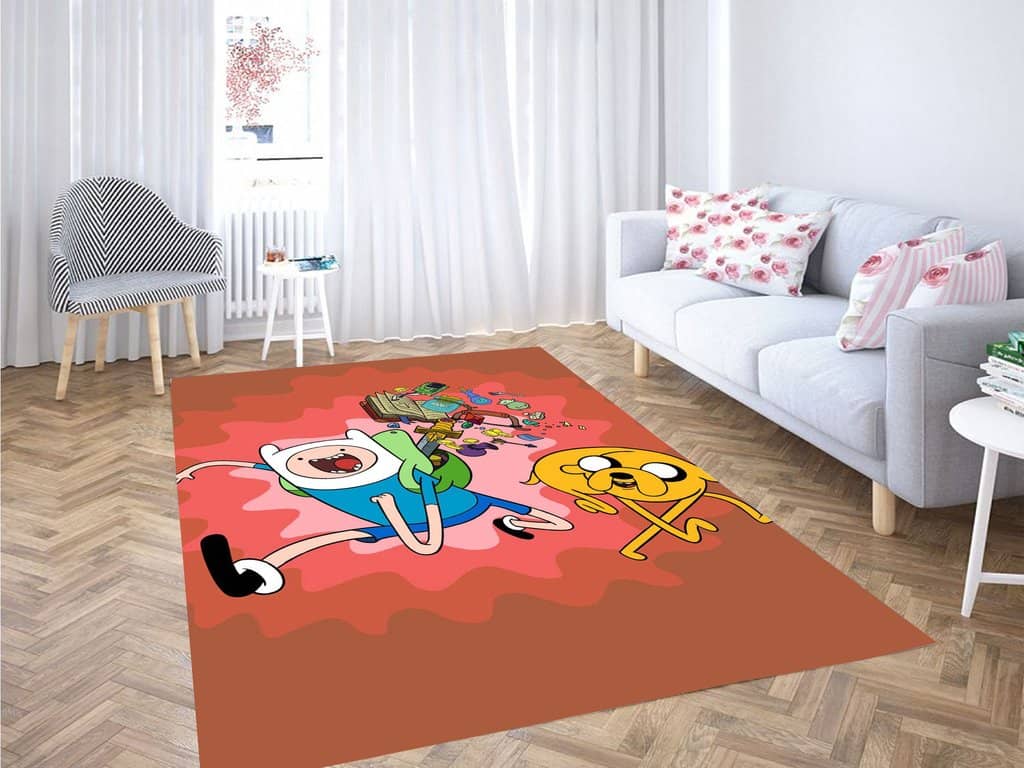Always Together Finn And Jack Adventure Time Living Room Modern Carpet Rug