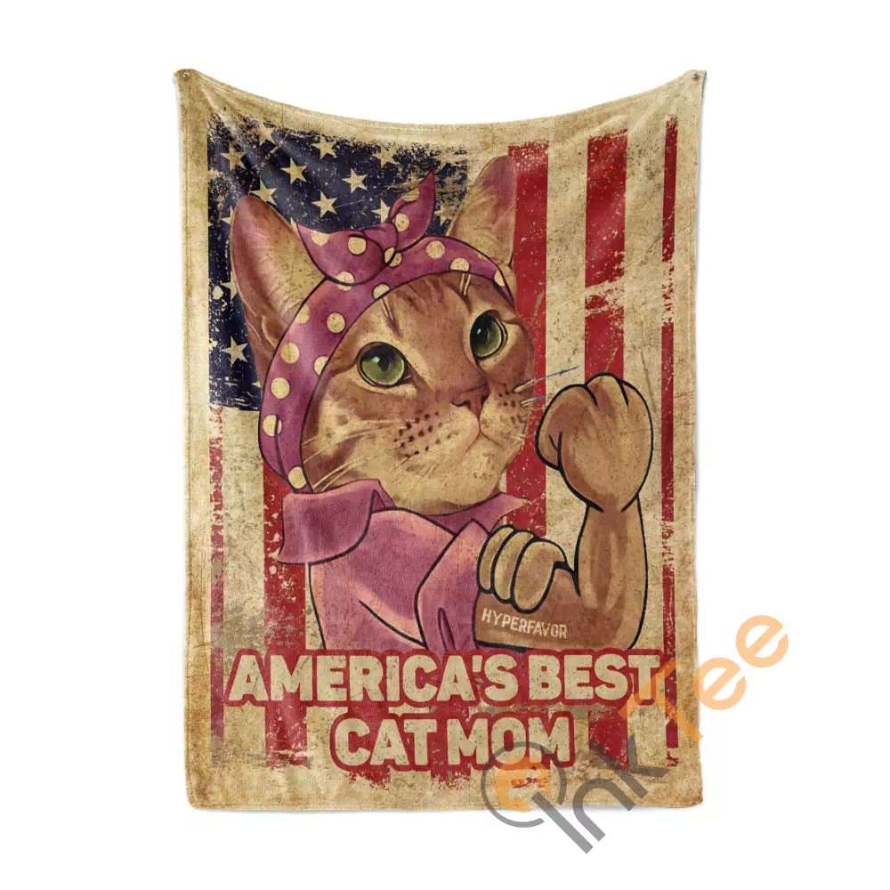 America Best Cat Mom N352 Fleece Blanket