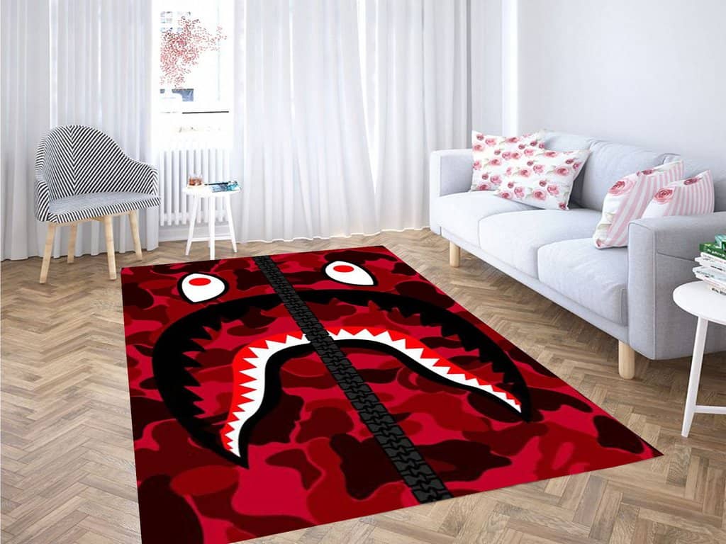 Bape Red Wallpaper Living Room Modern Carpet Rug