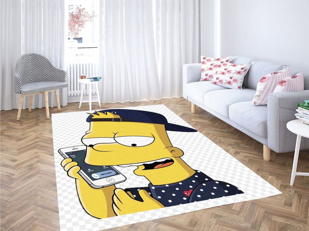 Bart Simpson Call Wallpaper Living Room Modern Carpet Rug