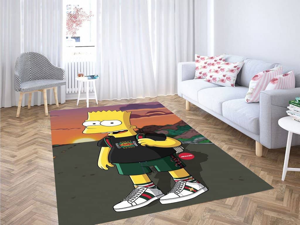 Bart Simpson North Face Living Room Modern Carpet Rug