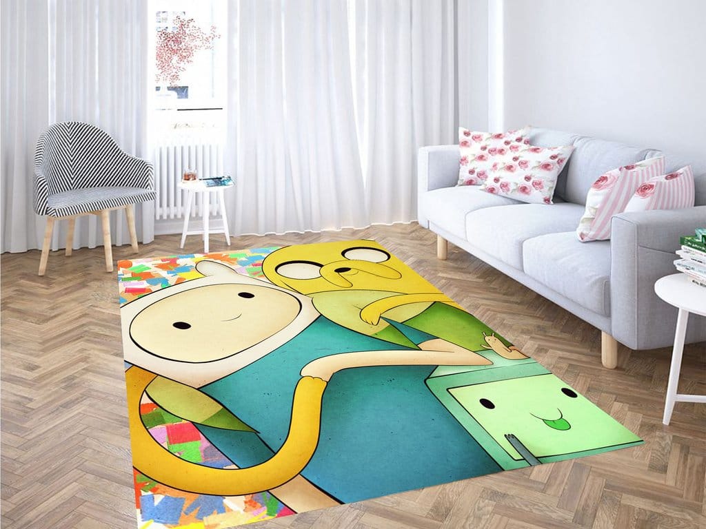 Beemo Jack And Finn Adventure Time Living Room Modern Carpet Rug