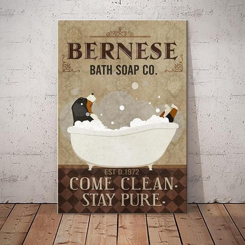 Bernese Mountain Dog Bath Soap Poster