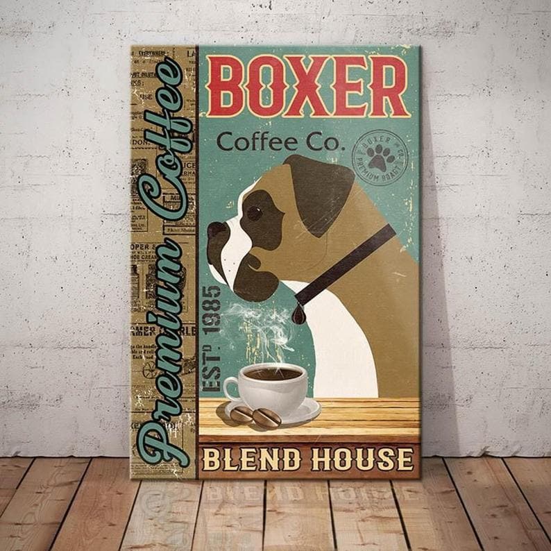 Boxer Dog Coffee Poster