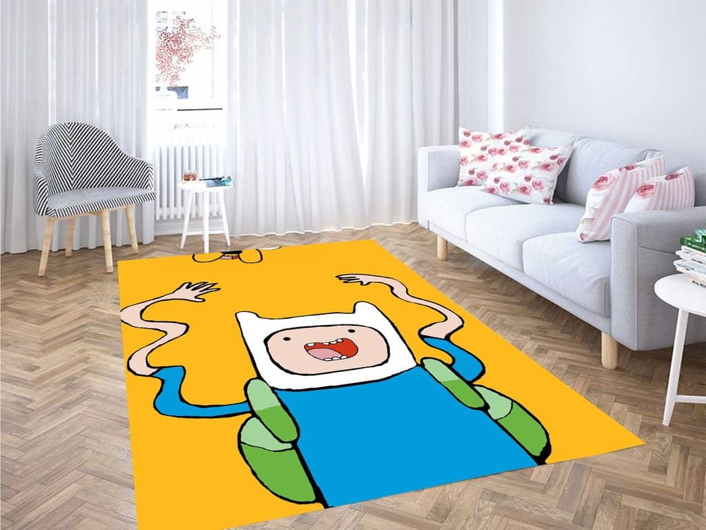 Cartoon Of Finn Adventure Time Living Room Modern Carpet Rug