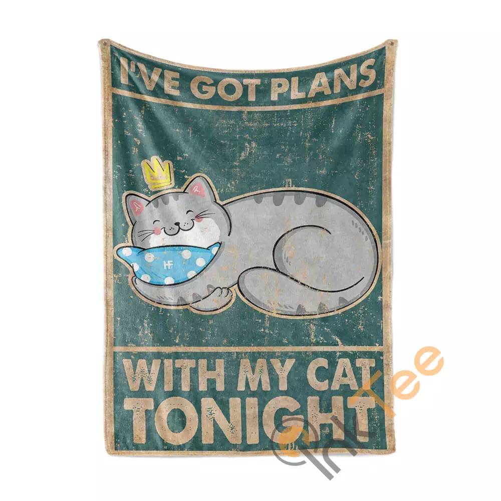 Cat I Ve Got Plans With My Cat Tonight N293 Fleece Blanket