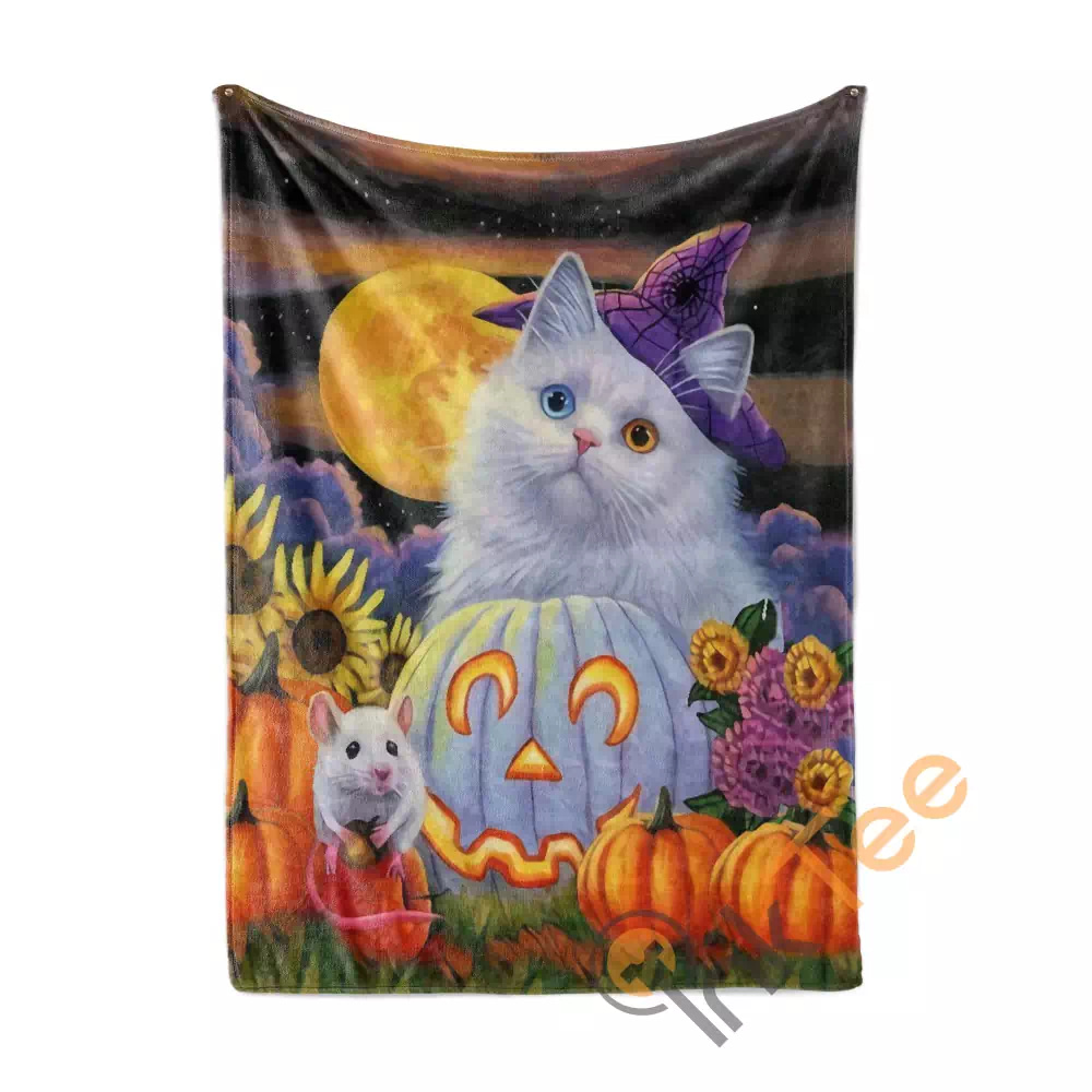 Cat Witch Halloween N284 Fleece Blanket
