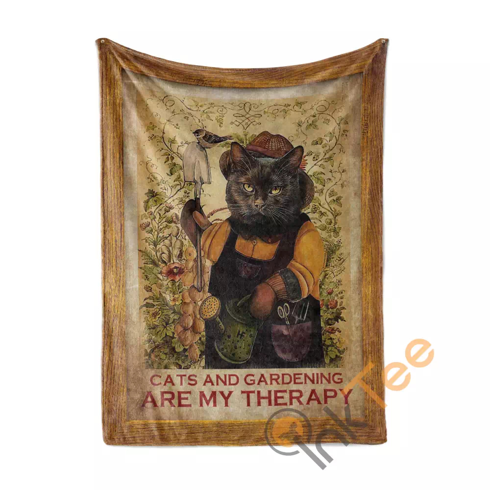 Cats And Gardening Are My Therapy N283 Fleece Blanket