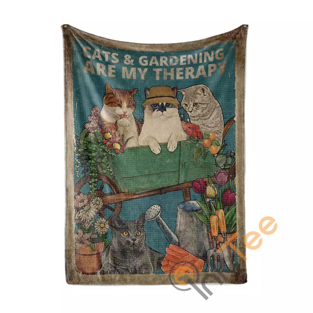Cats And Gardening N282 Fleece Blanket