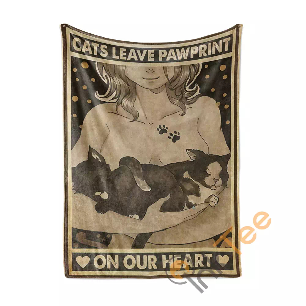 Cats Leave Pawprint On Our Heart N280 Fleece Blanket