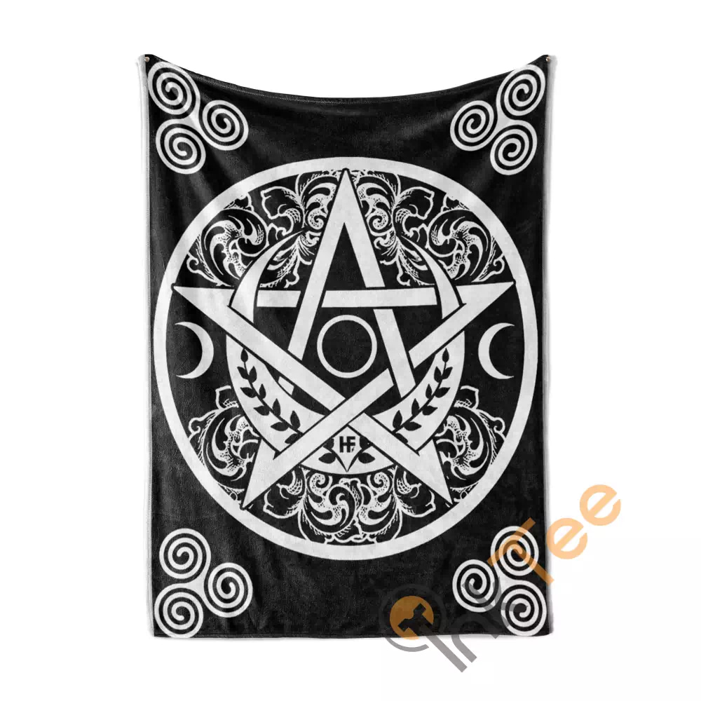 Celtic Pentacle Triple Moon Witch Wicca N278 Fleece Blanket