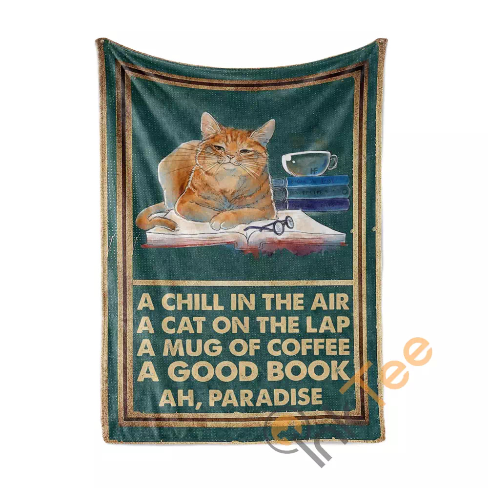 Chill Cat Chocolate Book N277 Fleece Blanket