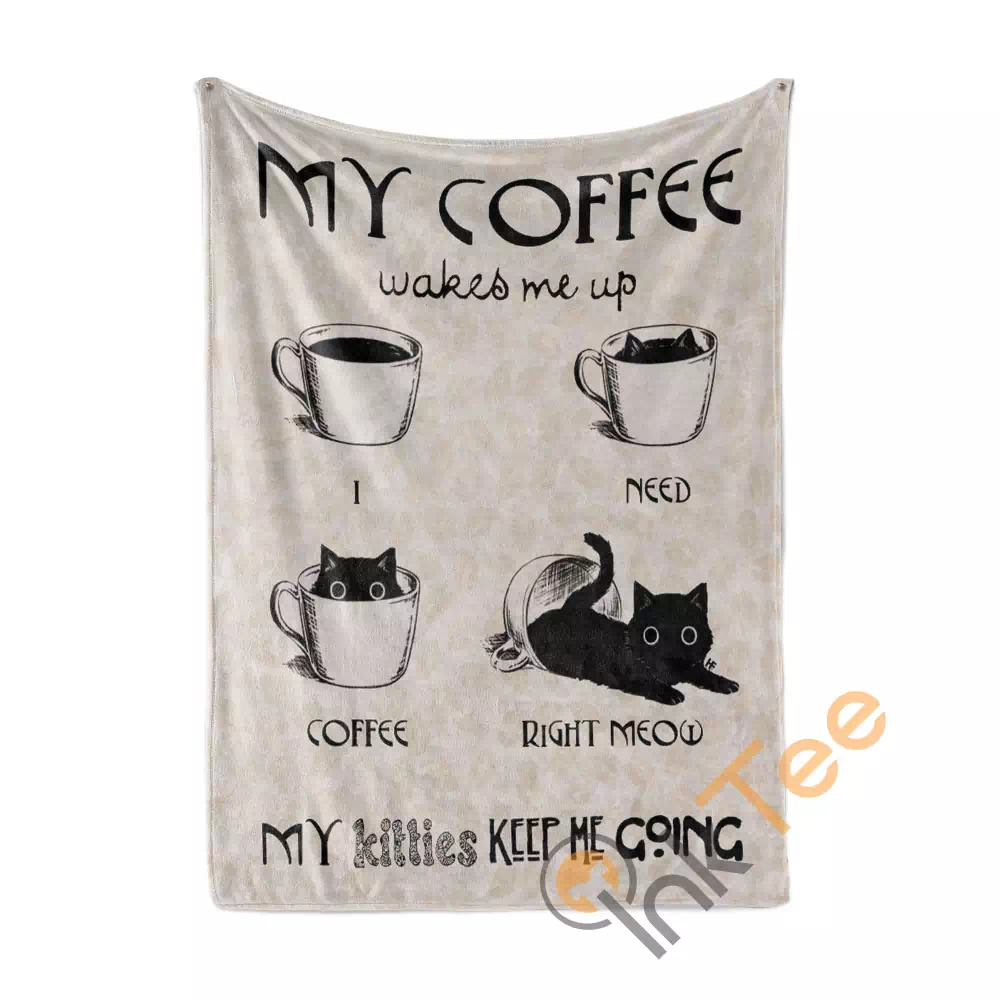 Coffee Cat N266 Fleece Blanket
