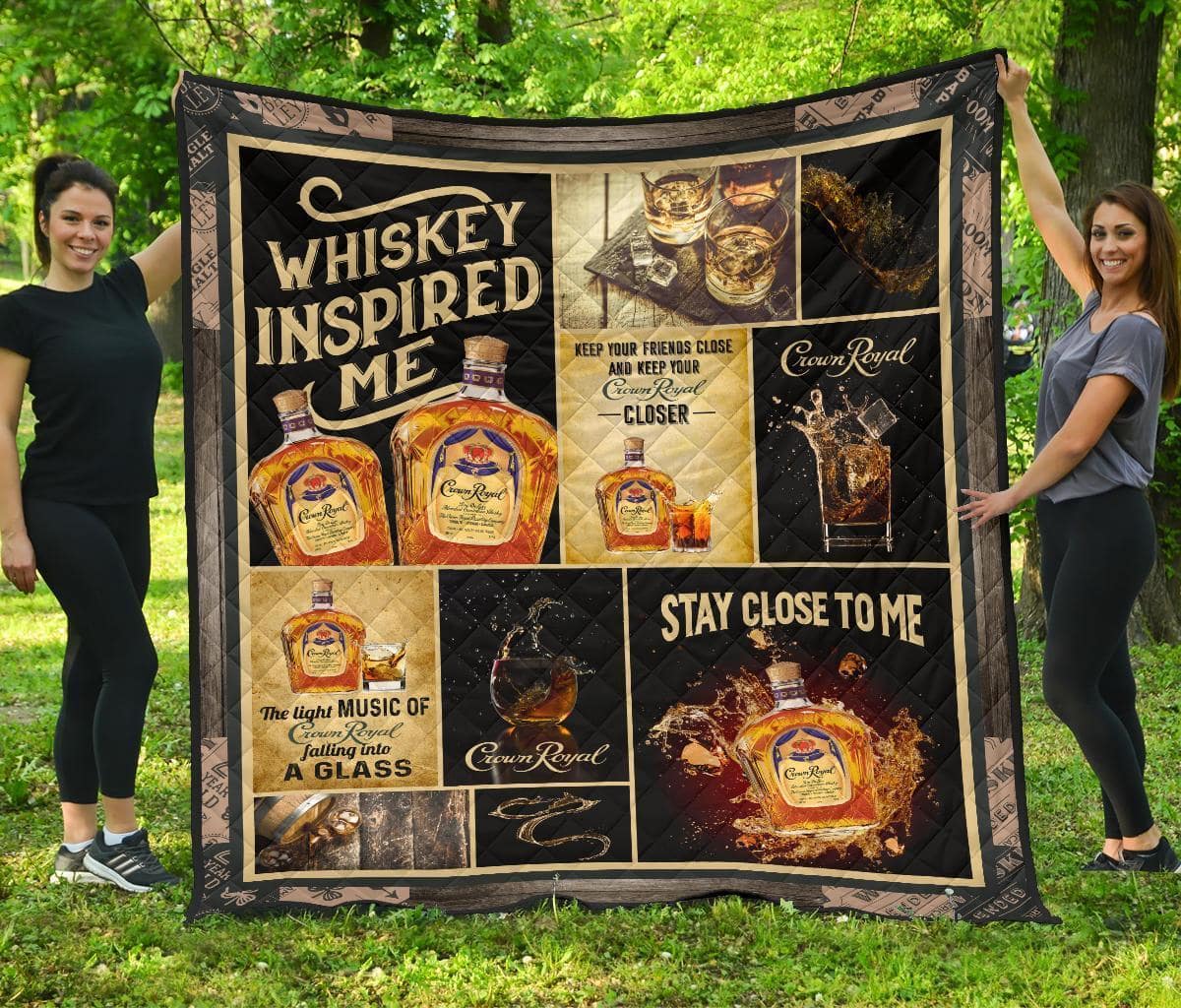 Crown Royal Whiskey Inspired Me Funny Gift Idea Quilt