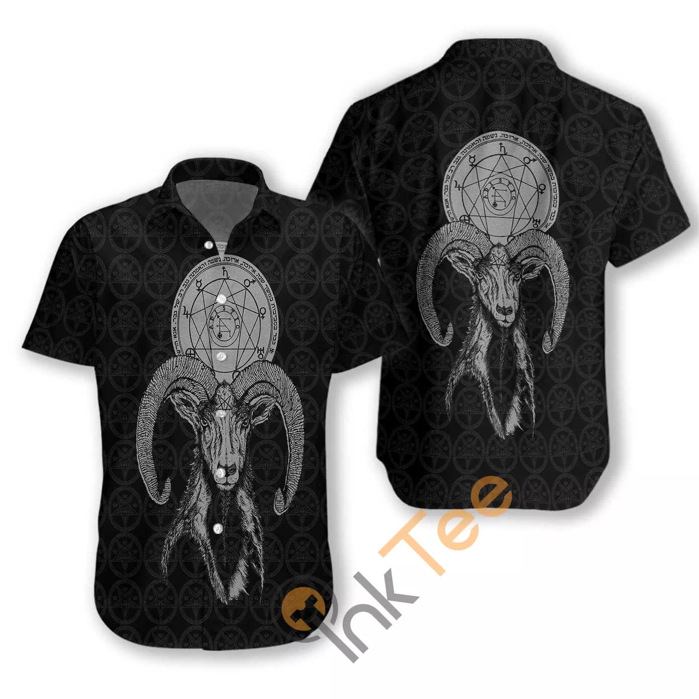 Dark Goat Pentagram Goth N480 Hawaiian shirts