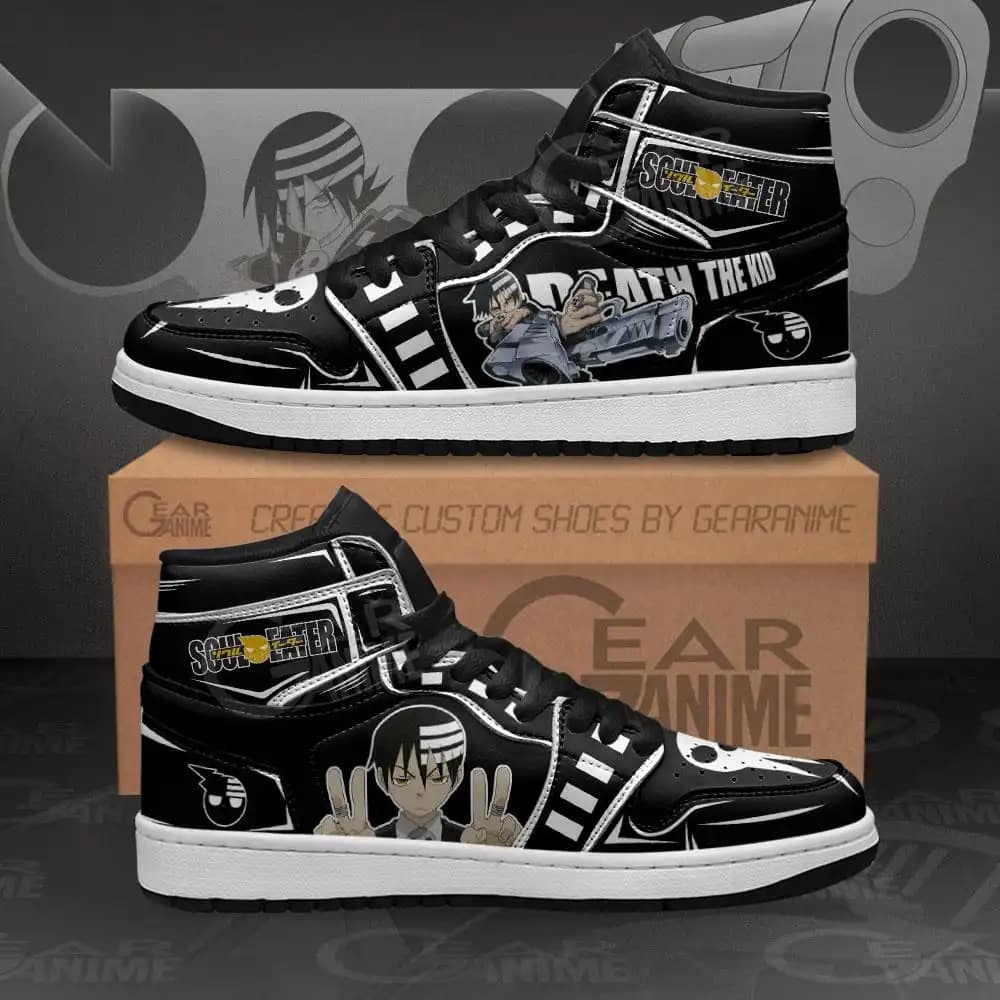 Death The Kid Sneakers Soul Eater Custom Anime Air Jordan Shoes