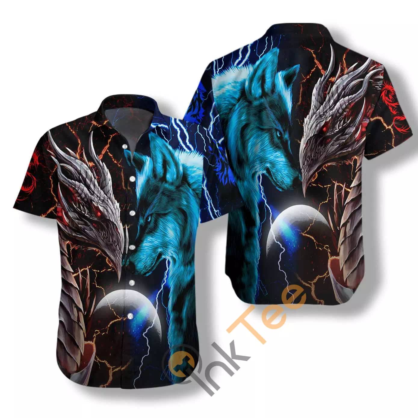 Dragon And Wolf 3d N815 Hawaiian shirts