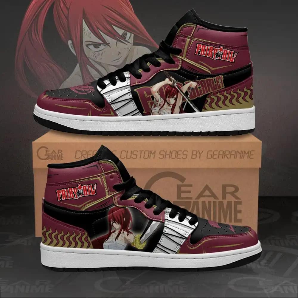 Erza Scarlet Sneakers Fairy Tail Anime Air Jordan Shoes