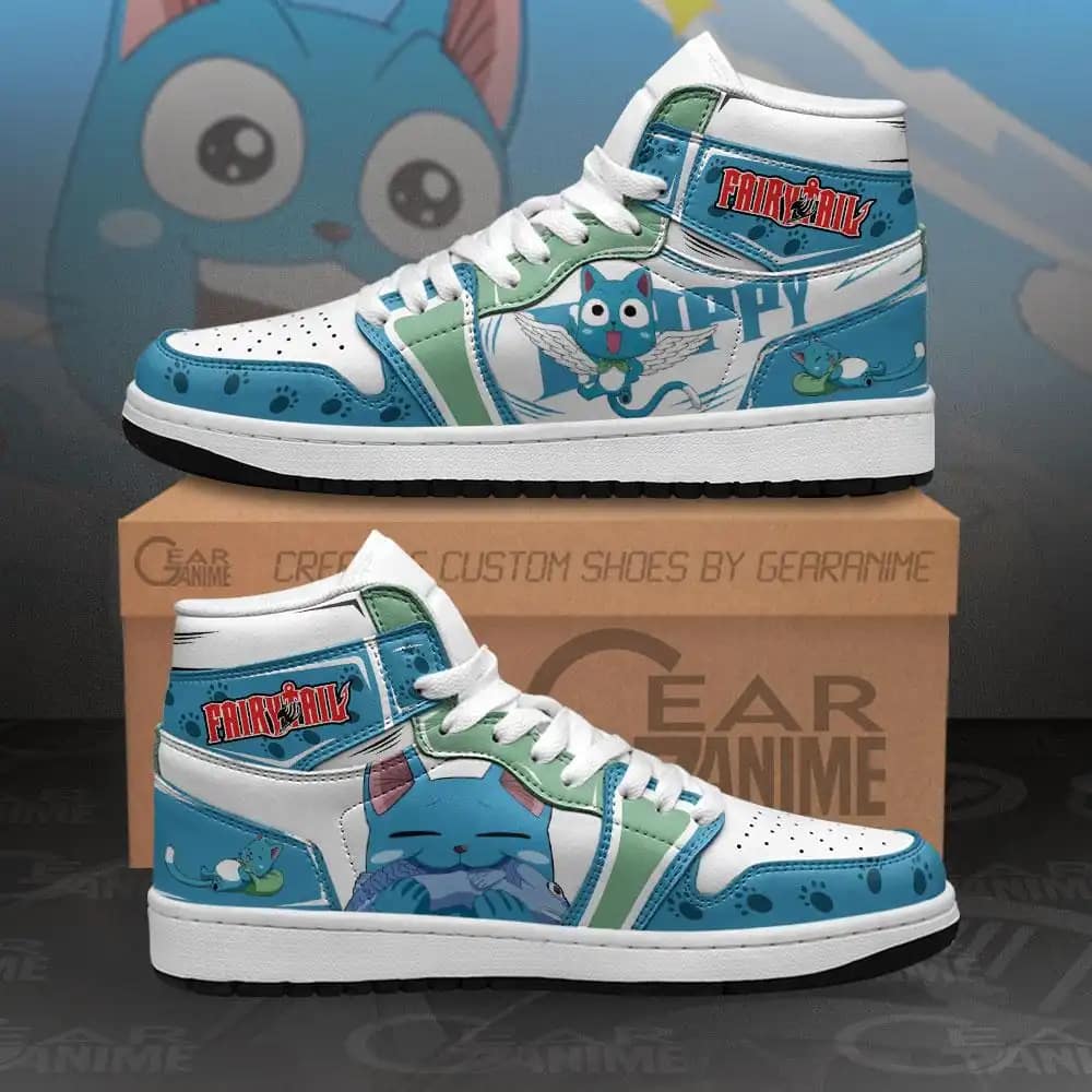 Fairy Tail Happy Sneakers Custom Anime Air Jordan Shoes