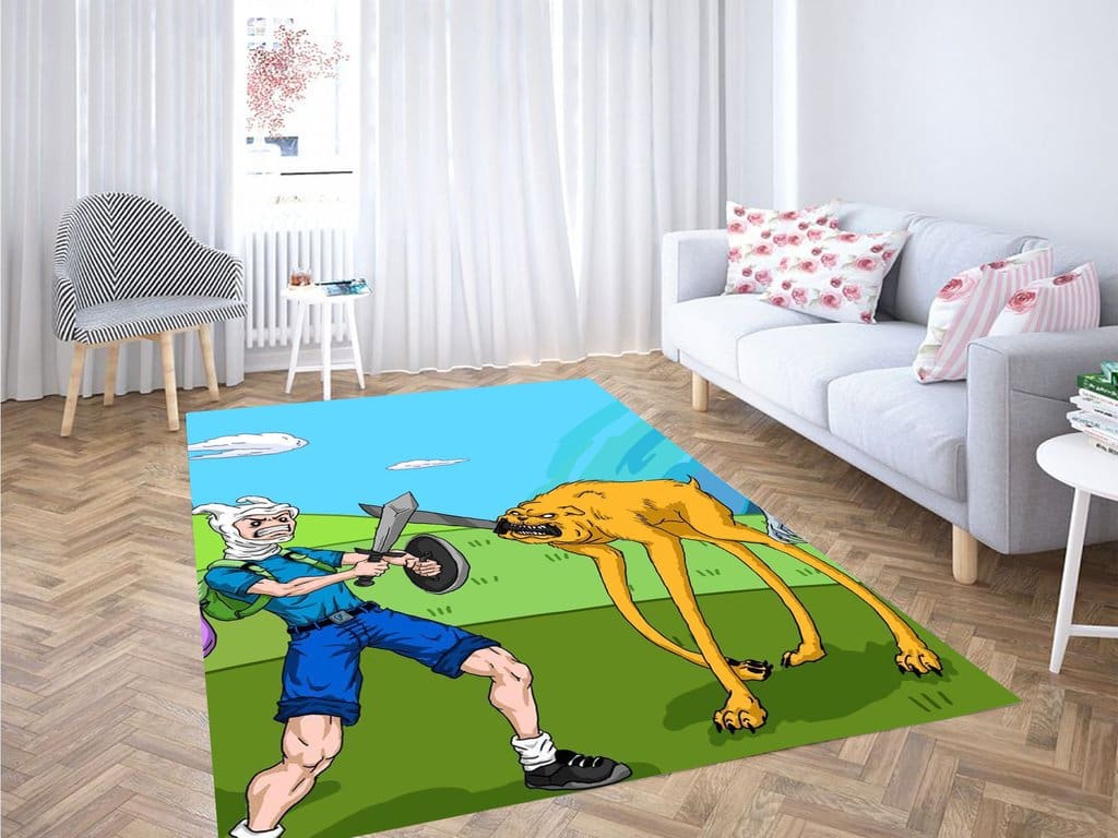 Finn With Sword Another Style Adventure Time Living Room Modern Carpet Rug