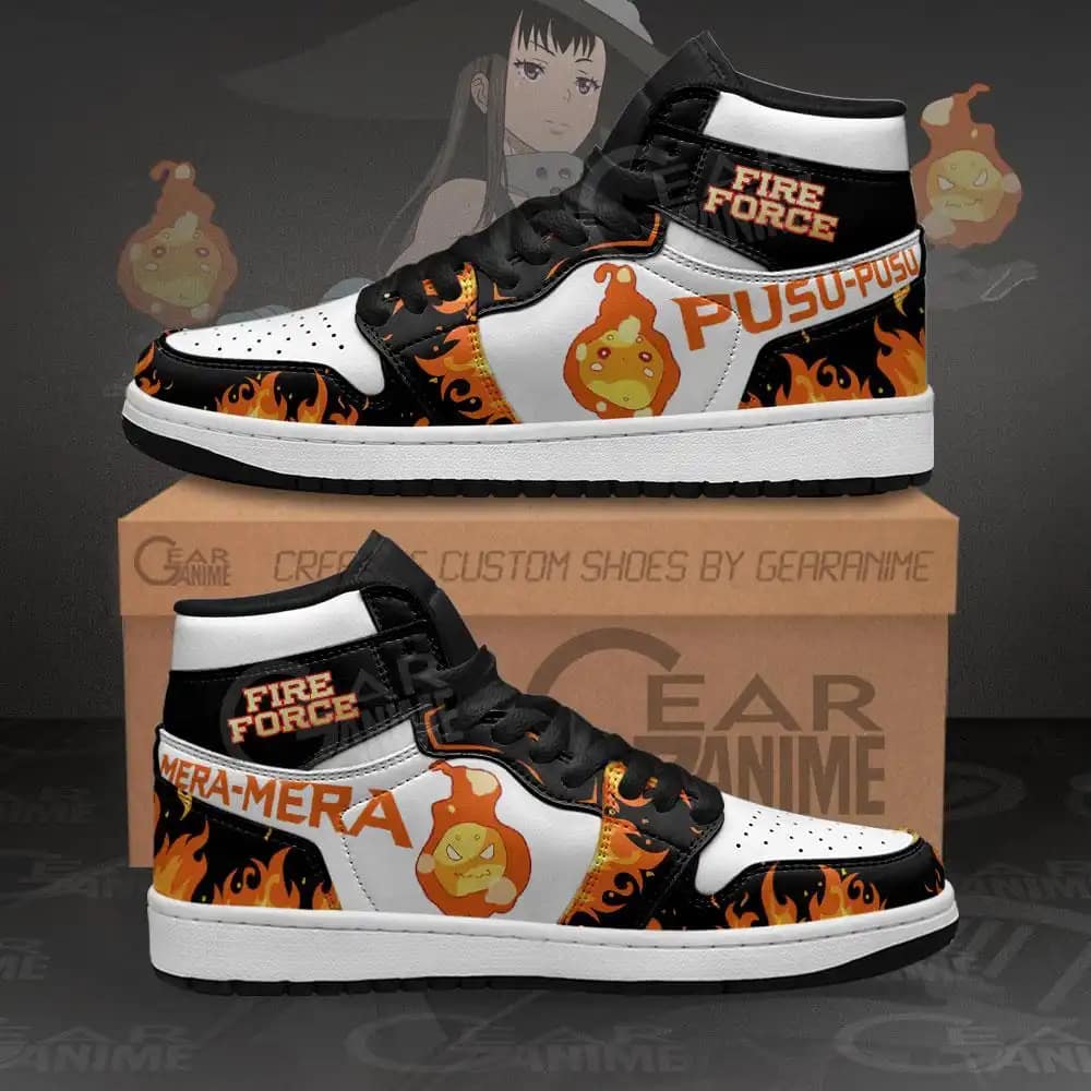 Fire Force Pusu Mera Sneakers Custom Anime Air Jordan Shoes