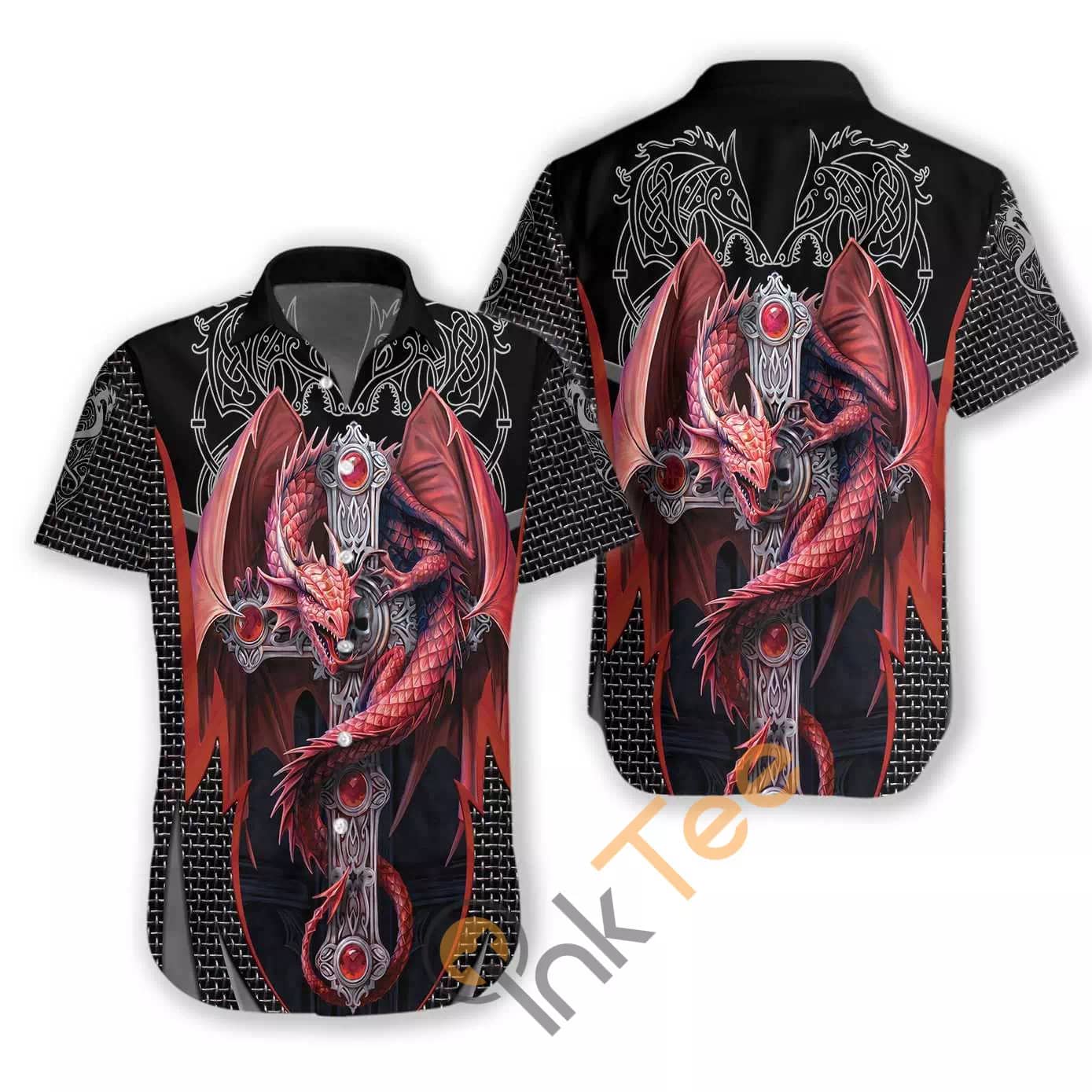 Fire Gothic Dragon N450 Hawaiian shirts