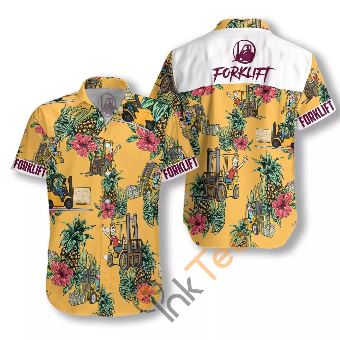Forklift Pineapple Seamless Pattern N500 Hawaiian shirts