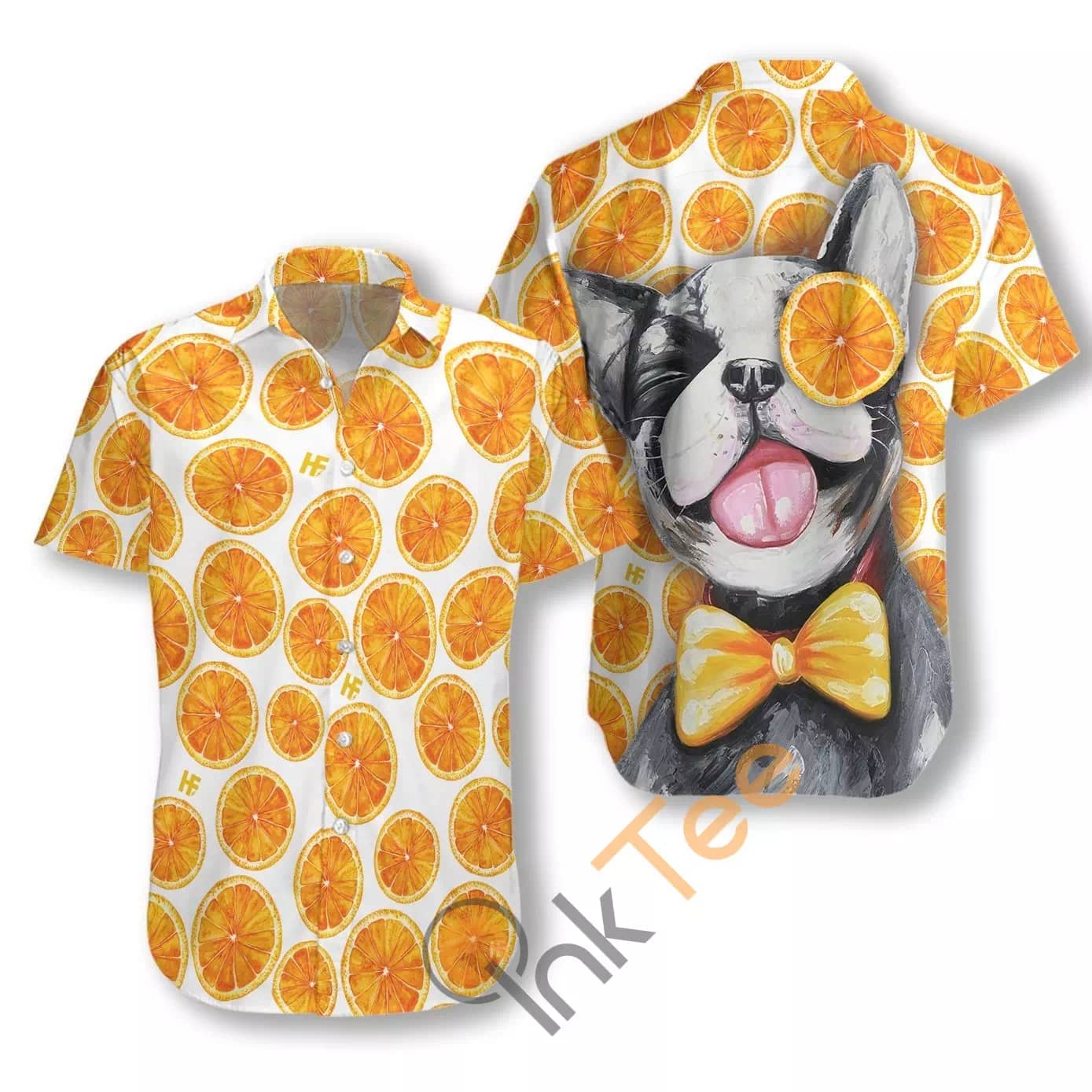 French Bulldog And Orange N566 Hawaiian shirts