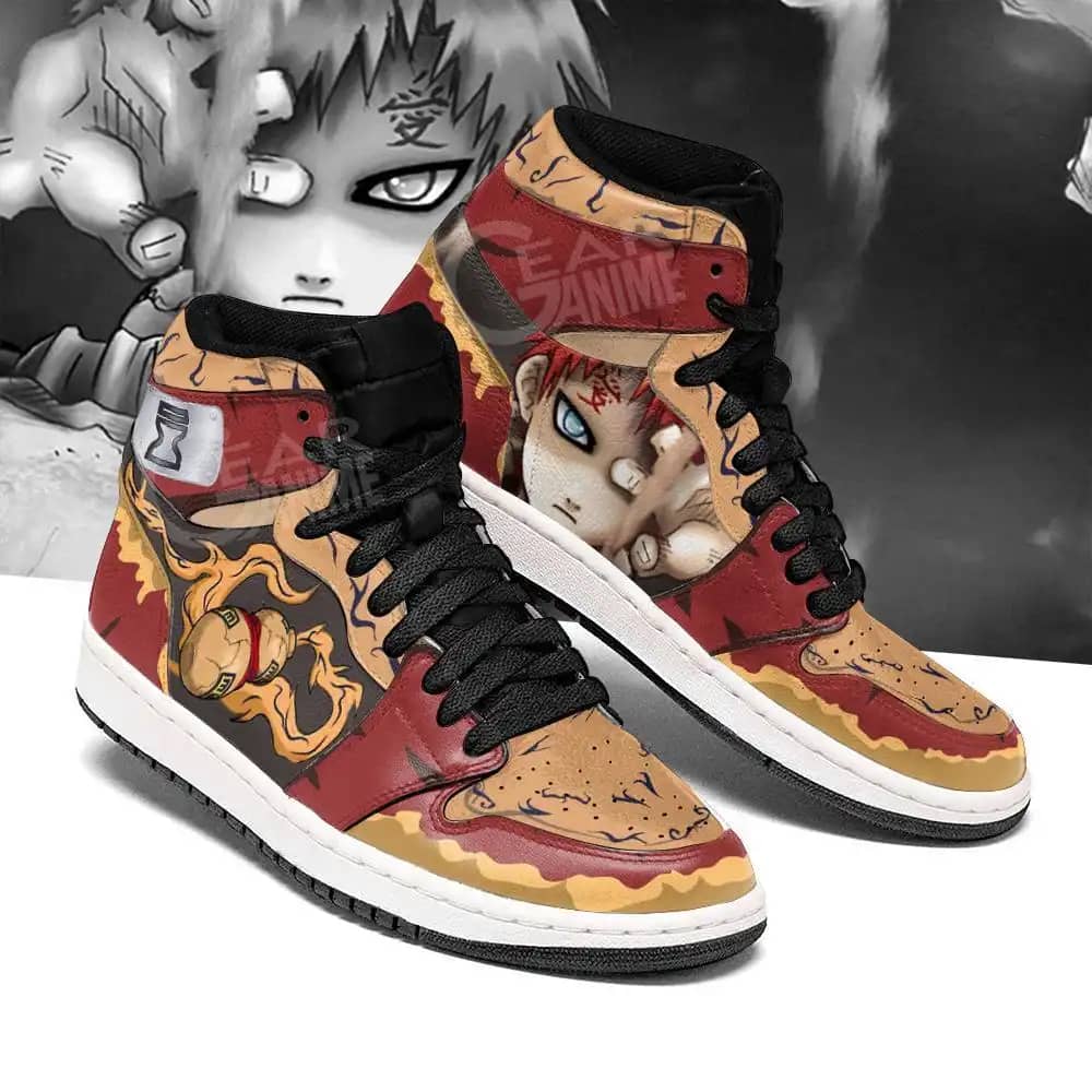 Gaara Sneakers Naruto Anime Custom Sand Village Air Jordan Shoes