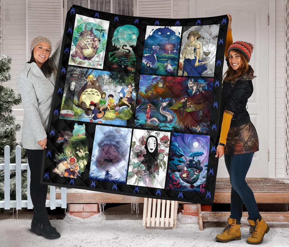 Ghibi Characters Anime Fan Gift Idea Quilt