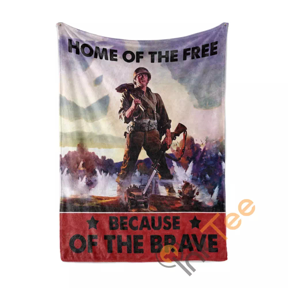 Home Of The Free Because Of The Brave N207 Fleece Blanket